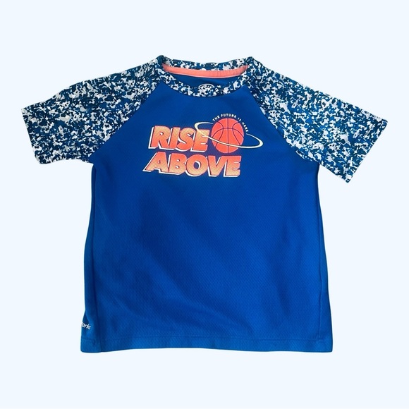 Athletic DriWorks casual blue graphic T-Shirt 5T patterned short sleeves - Picture 2 of 11
